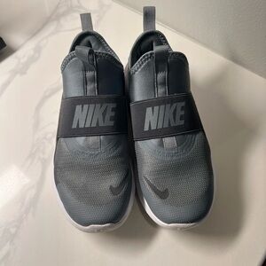 Nike Kids Flex Runner Black and Gray Slip-On Sneakers